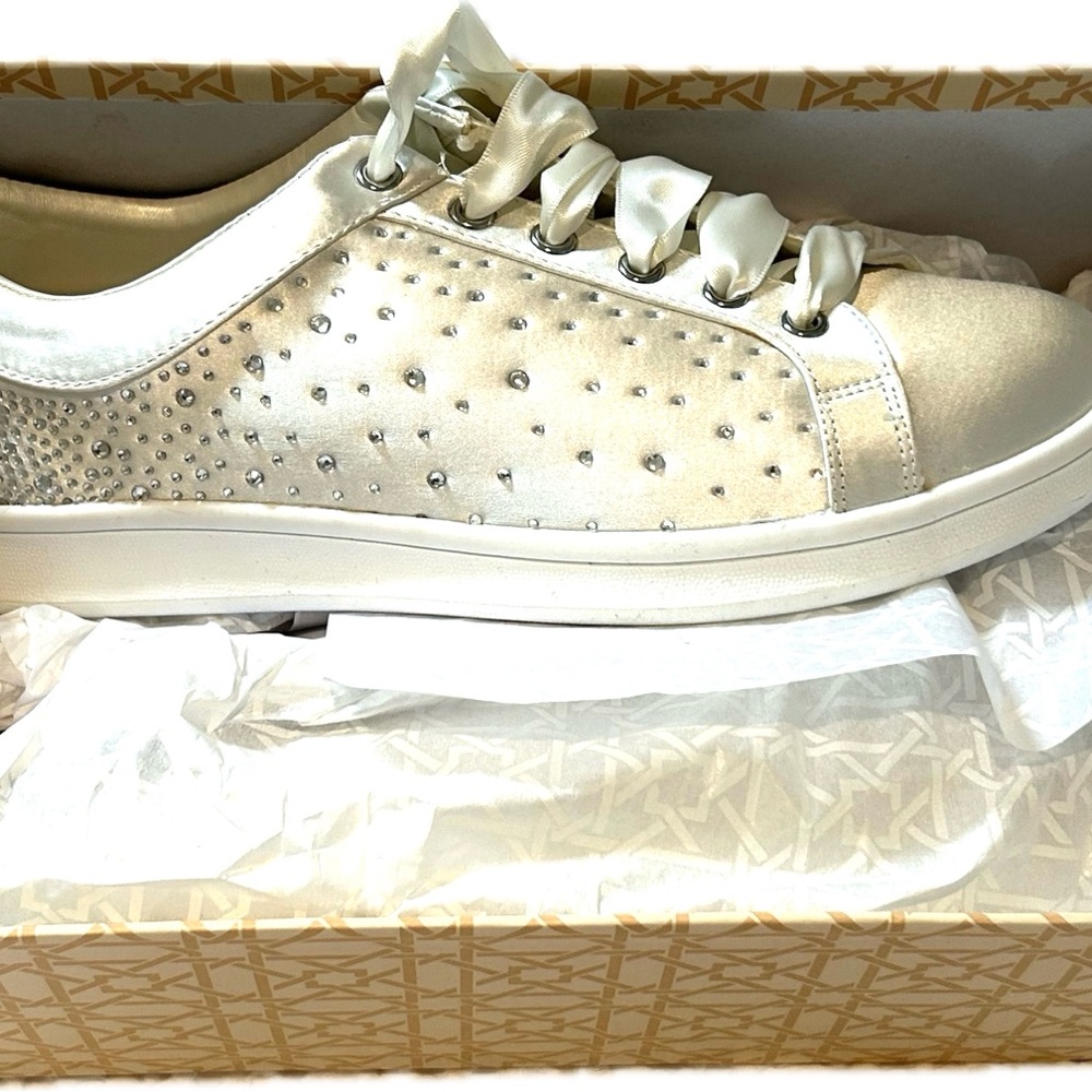 Jewel Badgley Mischka Satin and Rhinestone Sneakers